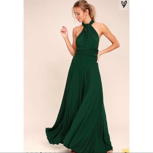 Lulus large versatile forest green maxi dress - Picture 1 of 7